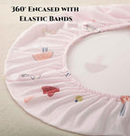 SDY Jersey Mushroom Bassinet Sheets for Baby Girls,32 "x 16 "x 4",2 Pack,Pink Cute Kawaii Standard Oval/Retangle Bassinet Mattress Sheets for Toddler,Super Soft Breathable