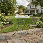 32" Round Folding Table, Portable Bar Height Folding Table with Detachable Legs, Round Foldable Table with HDPE Top for Standing Parties, Balcony, Event, Indoor Outdoor Use (White, 1 Pack)