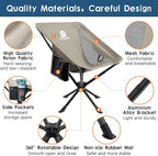 Raynesys Portable Camping Chair 1 Pack, 8 Seconds Quick Setup Folding Camping Chair, Flexible 360° Rotation, 3.8Lb Lightweight Travel Chairs for Easy Carry to Hiking, Sporting, Beach, Khaki