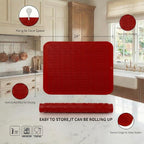 MicoYang Silicone Dish Drying Mat for Multiple Usage,Easy clean,Eco-friendly,Heat-resistant Silicone Mat for Kitchen Counter or Sink,Refrigerator or Drawer Liner Red 2XL 24 inches x 18 inches