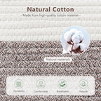 ECDYQXVU Cotton Rope Basket, Storage Baskets with Handle, 15x10x9 Inch Woven Basket for Shelves, Laundry, Towels, Clothes, Books (White Brown 2 Pack)