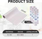 RAY STAR 12X120 Inch Shelf Liner for Kitchen Cabinets, Non-Adhesive Cabinet Liner Washable, PVC Drawer Liner for Dresser Non-Slip Bathroom (Circle)(7 Roll)