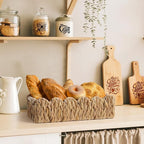 Toilet Paper Storage Basket Bathroom Counter Organizer Wicker Baskets for Organizing Cute Basket for Bedroom Nursery Room Kitchen Bathroom Decor -Natural