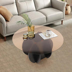 Round Glass Coffee Table for Living Room