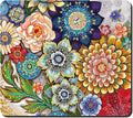 Rnivvi Dish Drying Mat for Kitchen Counter, 16 x 18" Cute Flower Theme Absorbent Heat Resistant Drying Pad with Non-slip Rubber, Coffee Bar Mats for Coffee Machine Dish Rack, Mandala Floral