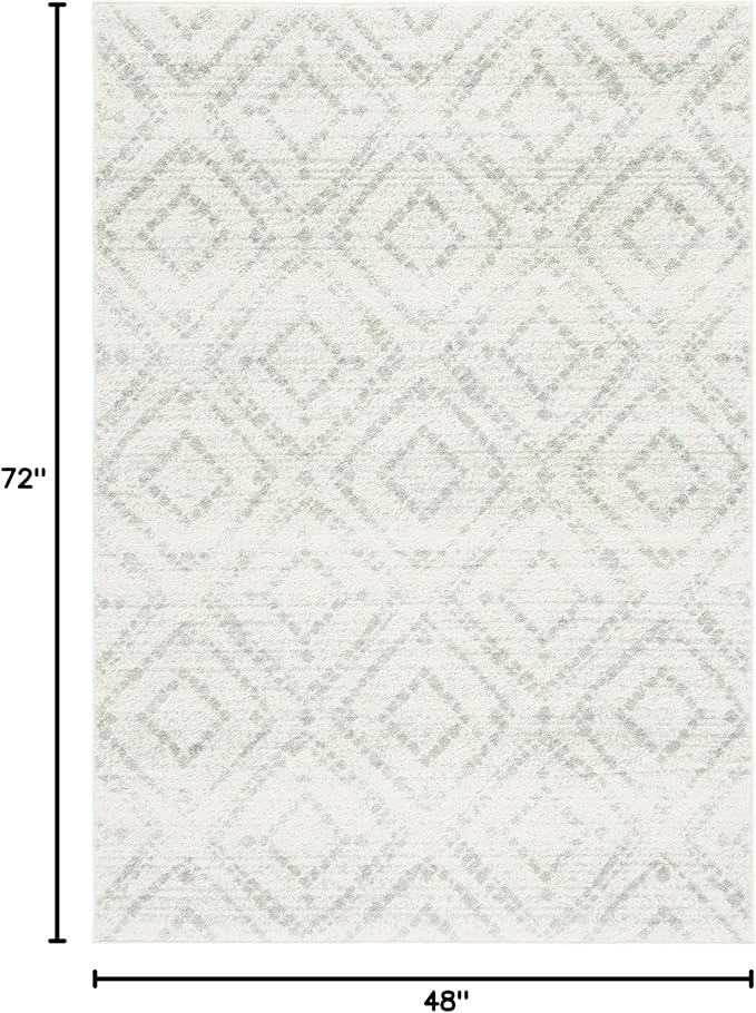 SAFAVIEH Adirondack Collection Accent Rug - 4' x 6', Ivory & Green, Modern Distressed Design, Non-Shedding & Easy Care, Ideal for High Traffic Areas in Entryway, Living Room, Bedroom (ADR131X)