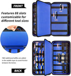 GWCASE Display Case for 66+ Pocket Knives. Folding Holder, Butterfly Storage Organizer, Roll Collection Pouch Carrier Bag for Survival Tactical Outdoor for EDC Mini Knife -Blue