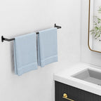 Towel Bar for Bathroom Wall, Black 24 Inch Single Towel Bar Rods for Bathroom, Stainless Steel Heavy Duty Towel Racks for Bathroom Wall Mounted