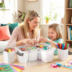 Citylife 17 QT Plastic Storage Bins Clear Storage Box with Lids Multipurpose Stackable Storage Containers for Organizing Tool, Craft, Crayon