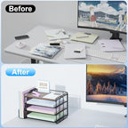 Spacrea Desk Organizers and Accessories, Paper Organizer for Desk with File organizer, Desk Accessories & Workspace Organizers for Catalog & Reference Racks (Wood)
