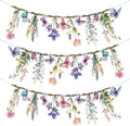48Pcs Flower Fairy Banner Decorations Floral Designs Wildflower Garland – with 5m Jute Rope, for Baby Shower, Wedding, Easter Backdrop, Enchanted Garden Party Supplies (Butterfly)