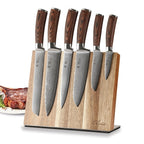 Wakoli Culinary Asia 4-Piece Asian Knife Set, VG10 Damascus, Magnetic Block