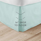 Linen Market Bed Skirt - Ultra Soft Microfiber - Easy Fit with 14 Inch Tailored Drop - Hotel Quality, Shrinkage & Fade Resistant - Bed Cover - Twin Bed Skirts - Bedroom Décor - (Twin, Aqua)