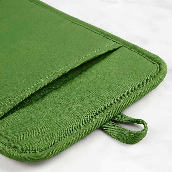 KitchenAid Ribbed Soft Silicone Pot Holder 2-Pack Set, Matcha, 7"x9"