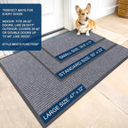 OLANLY Front Door Mat Indoor Outdoor Entrance, Waterproof Heavy Duty Doormat, Fade Resistant, Low Profile, Easy Clean Patio Porch Welcome Floor Mats for Entry, 59x23, Light Gray