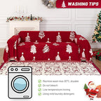 MYSKY HOME 71X134 inches Sofa Christmas Couch Cover, Sectional Sofa Covers Sofa Slipcover for 3 Cushion Couch, L Shape Couch Covers for Dogs, Kids, Washable Sofa Blanket, Furniture Protector, Red