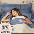 Bella Coterie Luxury Bamboo Viscose Twin Size Sheet Set | 100% Organically Grown | Ultra Soft | Cooling for Hot Sleepers | 18" Deep Pocket [Slate Blue]