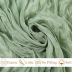 Sage Green Cheesecloth Table Runner 10FT Rustic Sheer Gauze Table Runners 120 Inch Boho Cheese Cloth Table Decorations for Wedding Bridal Spring Baby Shower Home Decor