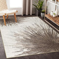Lahome Modern Carpets for Living Room - Machine Washable Area Rugs 5x7 Throw Non-Slip Soft Carpet for Bedroom, Abstract Print Ultra-Thin Indoor Rug for Dining Room Office Home (Brown/Gray, 5'x7')