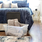 HOMZ 2-Pack Snaplock, Large Clear Plastic Storage Organizer Bins w/Lids, 56 Quart, Gray - Stackable Container Boxes for Bedroom, Bathroom, Garage, and Office Organization