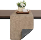 Table Runners 55 Inches Long, Dual-Sided Faux Leather Farmhouse Table Runner Waterproof Heatproof Non-Slip for Living Room Party Home Decor Holiday Decorations(Gray Beige, 15 x 55 Inch)
