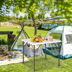 BestOffice Outdoor 34" Folding Card Table Plastic Table Portable Square Height Dining Table Perfect for Picnics,Parties,Party and Camping, White