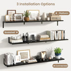 Fun Memories Deep Floating Shelves, 55W x 8D Floating Shelves Set of 2