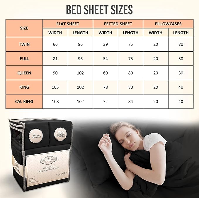 Twin Sheets Set - Luxury Hotel Bed Sheets - Soft Cooling Sheets with Elastic Corner Straps - Deep Pockets Microfiber Bedsheets - Bedding Sheet & Pillowcases Sets 3 PC (Twin Size, Black)