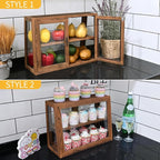 MOOCA Wood and Glass Display Case, Double Door