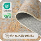 Beige Gold Rug Runners for Hallways Kitchen 2.6x8 Non Slip Washable Entryway Runner Rugs with Rubber Backing 8ft Long Carpet Runner for Laundry Bedroom, Low Pile Stain & Fade Resistant