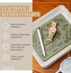 Nightstand Tray Perfume Tray Valet Tray Night Stand Bedside Organizer| Perfume Organizer Catchall| Perfume Trays for Dresser Vanity Tray for Dresser Countertop| Perfume Holder (Beige)