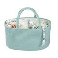 Large Baby Diaper Caddy Organizer for Girl Boy Rope Nursery Storage Bin Basket Portable Holder Tote Bag for Changing Table Car Travel Baby Shower Gifts Newborn Essentials Registry Must Have Green