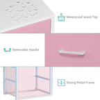 BOLUO Closet Drawers Pink 3 Drawer Dresser for Closet Organizers and Storage Bedroom Dorm Modern
