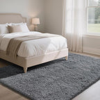 Fluffy Rug Shaggy Area Rug, Dark Grey 8x10 Area Rugs for Living Room, Large Shag Area Rugs for Bedroom Kids Room Home Decor, Upgrade Anti-Skid Rectangular Fuzzy Rugs
