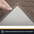 PURRUGS Dirt Trapper Door Mat 32" x 47", Non-Slip Machine Washable Entry Rug, Shoe Scraper, Dog Doormat, Super Absorbent Welcome Mat for Front & Back Door, Muddy Wet Shoes & Paws, Grayish Brown