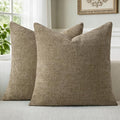 a moment Brown Chenille Throw Pillow Covers 22x22 Inch Pack of 2 Modern Decorative Throw Pillow Covers Farmhouse Cross Covers Home Decor for Sofa Bedroom Living Room