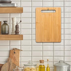 Bamboo Cutting Board, Wooden Kitchen Chopping Board for Food Prep, Chopping, Carving Meat, Fruits Vegetables, 12.5" x 9"