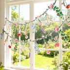2 Pcs Flower Banner Wildflower Garland, Baby Shower Decorations, Floral for Enchanted Garden Party, Wedding Wild One Bloom Baby Shower Fairy Tale Tea Market Spring Supplies Girl Woodland Party