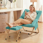 Kasunpul Comfy Saucer Chair, Foldable Living Room Chairs, Soft Faux Fur Lounge Chair for Bedroom, Reading Chairs for Adults, Teens, X-Large (Mint)