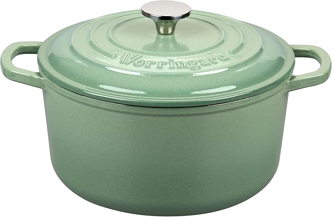 VORRINGARD Enameled Cast Iron Dutch Oven Pot with Lid, for Sourdough Bread Baking, Round Dutch Ovens, 4.5 Quart, Sage Green