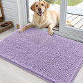 OLANLY Dog Door Mat for Muddy Paws 36x24, Absorbs Moisture and Dirt, Absorbent Non-Slip Washable Doormat, Quick Dry Chenille Mud Mat for Dogs, Entry Indoor Entryway Carpet for Inside Floor, Lavender