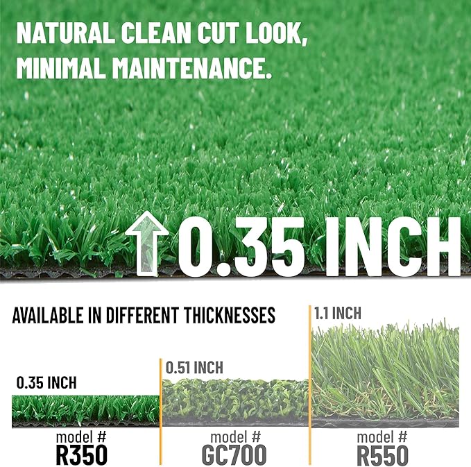 Ottomanson Artificial Grass Turf 22" x 28' Indoor Outdoor Faux Grass Rug with Drainage Holes, Customizable with Extra Long Size Options, Perfect for Patio Lawn Balcony Weddings Photoshoot Backdrop