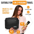 Travel Toiletry Bag for Men and Women - (10.6”x10.6”x3.2”) Large Hanging Toiletry Organizer - Waterproof Hygiene Bag with Metal XXL Swivel Hook, with Sturdy Zippers and 19 Compartments for Toiletries