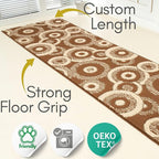 Custom Size Long Brown Hallway Runner Rug | Cut to Length 2'3" x 16' (Runner) | Non-Slip & Machine Washable | REMNAZ