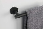 TocTen Bath Towel Bar - Thicken SUS304 Stainless Steel Bathroom Towel Holder, Towel Rod for Bathroom Heavy Duty Wall Mounted Towel Rack Hanger (12IN, Black)