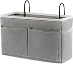 Bedside Caddy Bedside Hanging Storage Basket Bed Caddy for Headboards Bunk Dorm Rooms Crib Beds Rails Organizer (Grey)