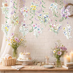 Wildflower Hanging Swirls - 30Pcs Wildflower Ceiling Hanging Decorations Floral Hanging Streamers for Spring Flower Garden Themed Party Supplies