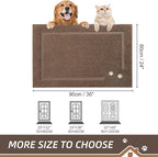 BEQHAUSE Dog Door Mat for Muddy Paws 24"x36" Dirt Trapper Absorbent Doormat Non Slip Entryway Rugs Washable Stain Resistant Welcome Floor Mat Soft Low-Profile for Front Back Door, Brown