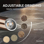 Battery Operated Salt And Pepper Grinder Set with LED Light, Automatic Electric Gravity Salt And Pepper Shakers Set, Each 6 AAA Batteries Needed, Adjustable Roughness, 2 Pack (Copper)