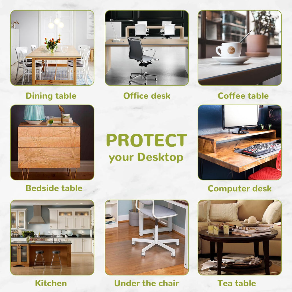 Eisdroma 40 x 84 Inch Clear Table Cover Protector, Clear Table Protector for Dining Room Table, 1.5mm Plastic Table Cover, Waterproof Table Pad for Kitchen, Office